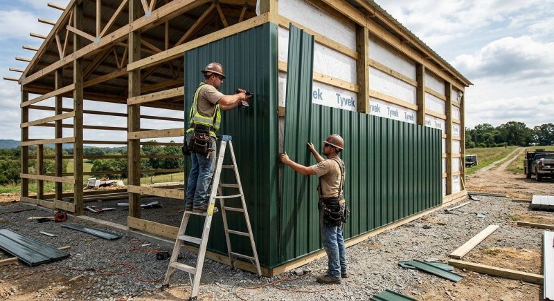 Pole Barn Siding Installation in Pell City, AL